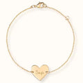 DOREMI Custom Heart Name Bracelet Stainless Steel Personalized Engraved Initial Date Link Chain Bracelets for Women